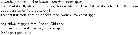 Innanför portarna - Stockholms trapphus 1880-1940